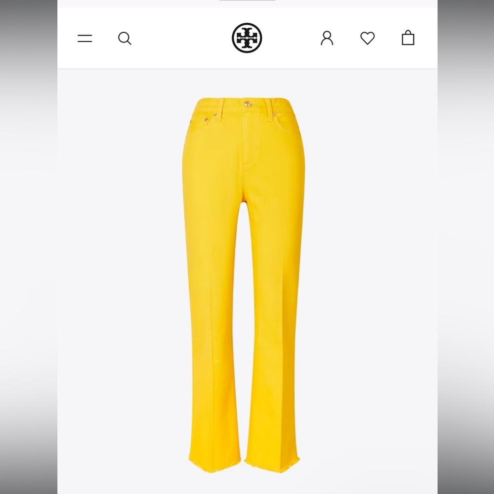 Tory Burch Yellow Boot Cut Denim Pants